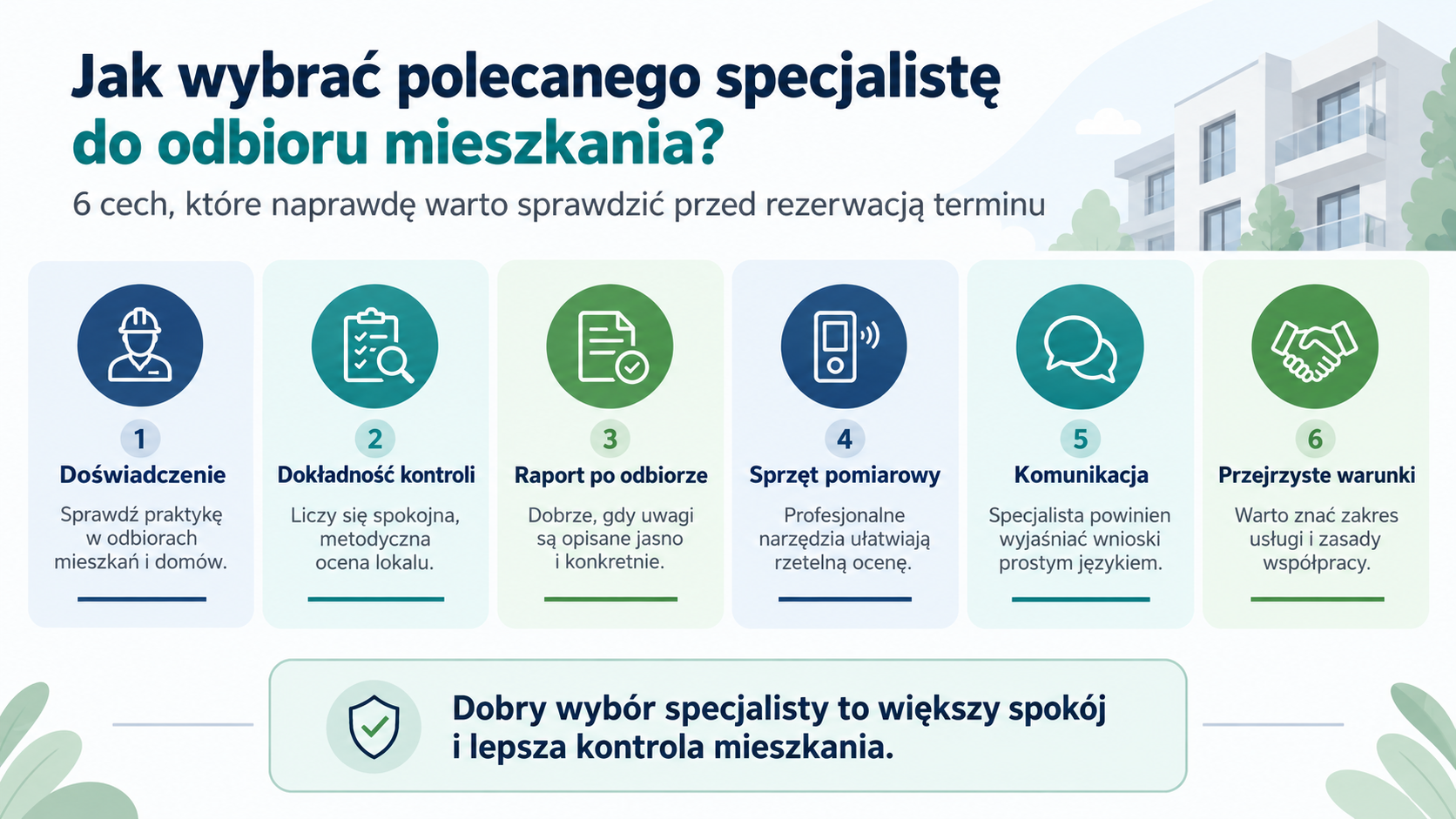Profil dobrego specjalisty do odbioru mieszkania